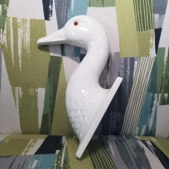 Vtg 1979 Japan Domain Ceramic Goose Wall Hook Farmhouse Apron Holder Cottage Cor - Picture 4 of 14